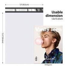Fuxury 25 Pcs Poly Mailers 17.7 X 22" XL Shipping Bags For Clothing Strong Adhesive Shipping Mailing Envelopes Large Self-Sealing Polymailer For Small Business White #10 - 白色+12x15.5吋 1500個 - 查看 3