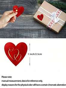 500pcs/Roll Heart Stickers - Wedding Theme, Suitable For Envelopes, Cards, Self-Adhesive Heart Thermal Labels, Red Heart Gift Display, Birthday Gifts, Weddings, Anniversary Supplies - Jewelry Making Display And Packaging - Multicolor - View 3