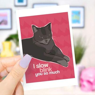 1pc Fun And Creative Valentine's Day Card, Cat Valentine Cards For Cat Lovers