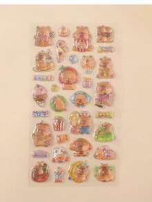 1 pieza Pegatina 3D en relieve de rata de agua, pegatina estereoscópica cristalina y linda, diseño 3D en relieve, material de PVC, pegatina de uso múltiple para decorar tazas, fundas de teléfono, etc. - Multicolor - Ver 15