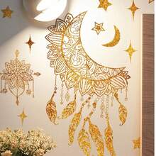 Ramadan Star Moon Wall Sticker, Eid Al-Fitr Moon Festival Wall Decoration Sticker, Window Decoration Sticker, Mu'barak Party Decoration Sticker - Multicolor - View 5