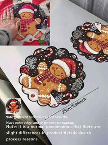 4 pezzi Tovagliette natalizie a forma di omino di pan di zenzero, decorazioni per tavola da festa, tovagliette rotonde con motivo omino di pan di zenzero, per decorazioni invernali da tavola e feste, decorazioni per feste interne ed esterne, decorazioni per la casa, regali ideali