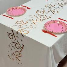 1pc Rose Gold Number Birthday Table Runner, 45th Birthday, 11.02*108.27/196.85/393.7 Inches, Birthday Party Decoration, Anniversary Retirement Party Supplies, Birthday Celebration, Party Supplies, Father's Day, Mother's Day - Rose Gold - View 10
