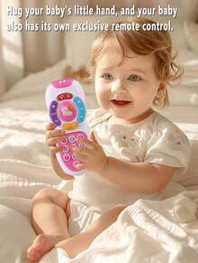 Baby Learning Phone And Remote Control Toy For Toddlers, Pink And Blue Smartphone Toy With Music, Suitable For Babies, Kids, Girls, Holiday Christmas, Birthday Gift - 粉色 - 查看 4
