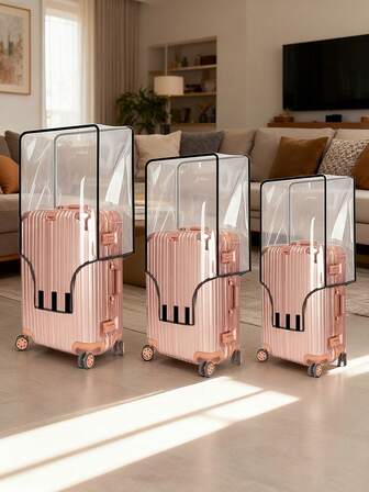 1 件透明行李箱套，防水防尘旅行行李箱套保护套，加厚 PVC 防刮行李箱套保护套。