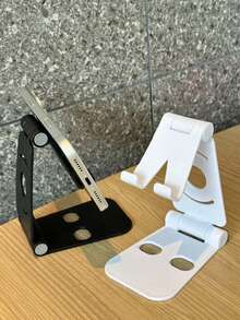 Soporte plegable y ajustable para teléfono y tableta, minimalista y portátil, para transmisión en vivo y escritorio - Multicolor - Ver 3