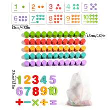 Wooden Math Counting Matching Board, Wooden Number Counting Pegboard Toy With Math Symbol Blocks, Early Learning 1-10 Number Recognition & Addition Subtraction Educational Game For Kids 3+ Years Old Boys Girls, Birthday, And Christmas Gift - Multicolor - View 2