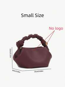 New Luxury Designer Mini Handbag, Large Capacity Knotted Crossbody Bag, Women's Fashion Shoulder Bag, Versatile For Daily Use - Burgundy - View 3