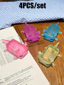 1/3/4/5pcs Shiny Crystal Salamander Squishy Toys, Soft Slow Rebound, Anti-Stress Fidget Toys, Cute Small Gadgets, Taba Squishy, Portable Travel Finger Pinching Toys, Soft & Adorable, Suitable For All Ages Including Autism, Office Workers, Students, Ideal Holiday Gifts, Small Cute Fun Gifts - 彩色 - 查看 34