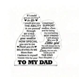 1 Piece, A Birthday Gift And Thanksgiving Gift From My Daughter To My Parents, A Cool And Beautiful Gift From My Mom Made Of Acrylic Material, Suitable For Office Furniture And Desktop Decoration