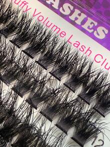 300Pcs D Curl Eyelash Extensions Fluffy 60D+80D+100D Mixed Cluster Lashes Extension Natural Look Individual Eyelashes 8-18MM Lashes Individual Cluster Suitable For Daily And Party Wear False Eyelashes Pack With Tweezers Bond And Seal - Black - View 3