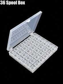 1pc Sewing Machine Bobbin Storage Box, Transparent Plastic Organizer Case With 25/36 Slots, For Household Sewing Accessories