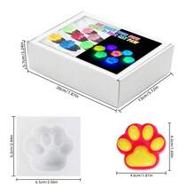 19pcs/Set Squishy Glow Cat Paw DlY Kit, DIY Jewelry Making, Soft Silicone Cat Paw Making Kit, Include Transparent 50ml:50ml DIY Silicone AB Resin Glue, Cat Paw Silicone Mold, Flocking, 2 Colors Luminous Powder, Tool, 1:1 By Volume Ideal For DIY - Multicolor - View 6