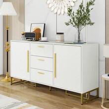 Storage Cabinets - White + MDF - View 2