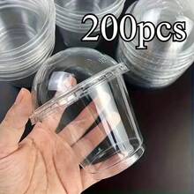 40/30/20/10pcs 250ml/360ml/500ml Round Cups With Lids, Cake And Party Food Containers, Plastic Containers With Lids Suitable For Desserts, Cakes, Fruits, Living Room, Kitchen And Office, Wedding, Party, Birthday, Picnic And Bakery - Transparent - View 2