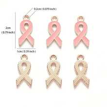10pcs Alloy Love Ribbon Enamel Pendant Breast Cancer Mark Awareness Charms For Diy Jewelry Making Mobile Phone Case Decor Accessories - Multicolor - View 12