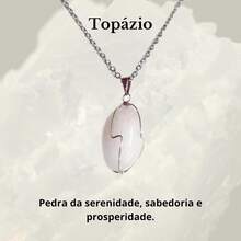 Stone Of Wealth Natural Stones Amethyst Quartz Stainless Steel Chain Power Exclusive Connection To Nature - Topaz - View 2