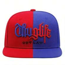 1pc New Embroidered Letter Contrast Color Street Hip Hop Cap, Unisex Outdoor Baseball Hat, Versatile Sun Protection