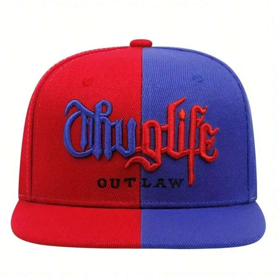 1pc New Embroidered Letter Contrast Color Street Hip Hop Cap, Unisex Outdoor Baseball Hat, Versatile Sun Protection