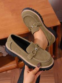 2026 Spring New Women's Casual Slip-On Round Toe Lightweight Comfortable Shoes - Khaki - View 2