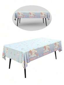 Sanrio 1件库洛米粉色生日派对家居桌布，美乐蒂肉桂狗婚礼和新娘送礼会防水防油桌布毕业单身派对和泳池派对桌裙 - 彩色 - 查看 4