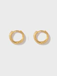 Conjunto de 6 brincos pendentes personalizados em cobre banhado a ouro 18K com zircônias cúbicas incrustadas, em formato de estrela, lua e sol. Perfeitos para uso diário e como presente para amigas em datas comemorativas e aniversários. - Ouro amarelo - Ver 10