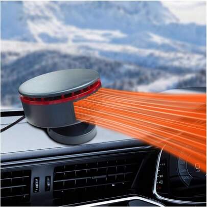 Calentador de ventilador portátil para coche de 12V - Calentamiento y enfriamiento rápidos con rotación de 360°, desempañador/descongelador de parabrisas para coche, caravana, camión, SUV, camping, calentador de vehículo para desmarchitado rápido