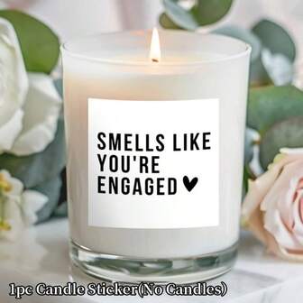 令人难忘的“准新娘”订婚蜡烛贴纸 - 2x2 英寸，完美适用于情人节、周年纪念日和生日 - 单包装