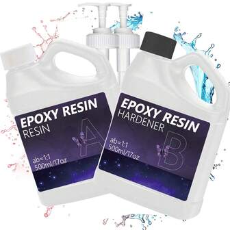 940 ml epoxiharts-kit, ny formel kristallklar epoxiharts, bubbelfri, gulfärgningsfri konstharts, lämplig för gjutning, gör-det-själv, resinkonst, formar, smycken, enkel blandning 1:1