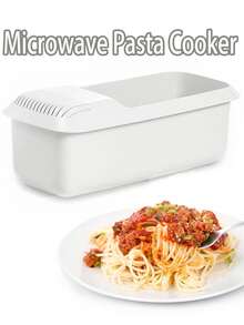 1个/2个装微波炉煮面器，塑料两用蔬菜清洗和煮面储物盒，微波炉煮面器，带滤网的微波炉煮面器，面条滤水篮，蔬菜水果储物盒，面条容器，厨房沥水篮，煮面器，内置滤网，煮面后轻松沥水 - 白色 - 查看 11