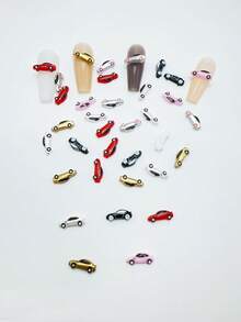 30个4-11毫米可爱迷你DIY卡哇伊卡通树脂汽车平底剪贴簿女士美甲饰品美甲小摆件装饰饰品配件美甲用品 - 彩色 - 查看 2