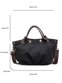 1pc Women's Fashion Student Style Large Capacity Tote Bag - Black - View 8