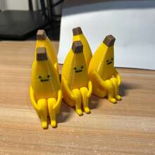 3pcs Anxious Banana Model, Collectible Figurine, Desktop Decor, Car Interior Decor, Fun Office Desk Accessory, Holiday Gift, Birthday Gift, Christmas & Halloween Decor, Autumn Home Decor Collectible - Yellow - View 7