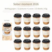 Lịch để bàn chủ đề cà phê năm 2026 (2/1 cái) - Phong cách quán cà phê cổ điển, có chỗ ghi chú - Lịch trang trí văn phòng và nhà cửa - Món quà làm việc hiệu quả cho các dịp lễ, Lễ Tạ ơn, Giáng sinh dành cho người yêu cà phê, trang trí retro cho chụp ảnh, nâng cấp văn phòng năm mới. - nhiều màu - Xem 10