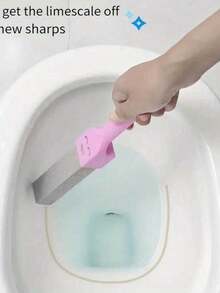 2件装浮石清洁石马桶清洁器，带手柄，浮石强力清洁，去除硬水垢、钙沉积，适用于游泳池、马桶、厨房水槽、烤架、浴缸、圣诞节、马桶刷。 - 粉紅色 - 查看 1