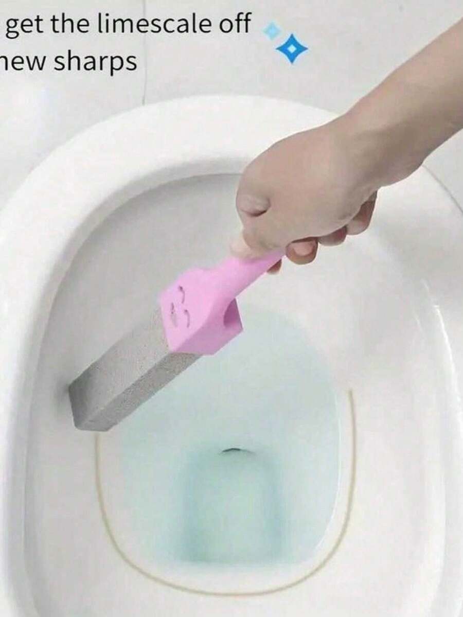 2件装浮石清洁石马桶清洁器，带手柄，浮石强力清洁，去除硬水垢、钙沉积，适用于游泳池、马桶、厨房水槽、烤架、浴缸、圣诞节、马桶刷。 - 粉紅色 - 查看 1