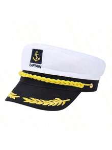 6顶海军帽，水手帽，户外旅行遮阳帽，休闲平顶帽，船长帽，男女皆宜的邮轮派对帽，团队建设活动和聚会的理想之选，男士冬季保暖帽