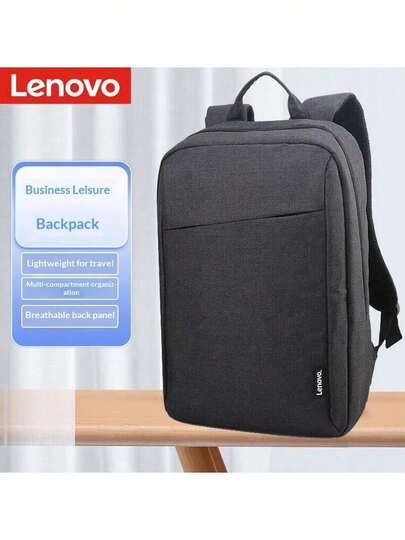 Lenovo B210 Travel/Office Laptop Backpack: Water-Resistant Design, Padded Laptop Compartment, Lightweight, Shock-Absorbing Lining, Breathable Carrying Strap, Black.