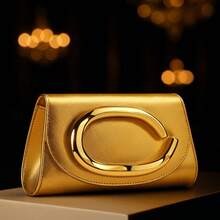 Luxurious Women's Clutch Bag, Handbag And Shoulder Bag, Chain Strap, - 金色 - 查看 5