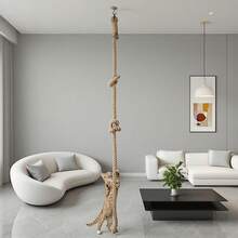 118"/300cm Extra Long Soft Cat Scratching Post, Ceiling Mounted Cat Climbing Rope Trainer