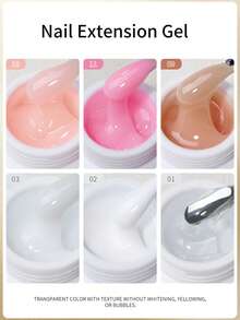 XEIJAYI Bộ 6 miếng gel nối móng, gel khô nhanh bằng tia UV/LED không dính, gel móng có thể tháo rời, dùng tại nhà và salon. - Nhiều màu - Xem 4