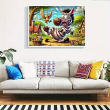 1000pcs Large Cartoon Jigsaw Puzzle, Cute Zebra And Bird Paper Puzzle, Full Of Vitality, DIY Stress Relief And Intellectual Challenge Game For Adults And Teenagers, Family Interactive Game Puzzle, DIY Home And Office Decor (Frameless), Ideal Intellectual Game Gift For Birthday, Christmas, New Year And Valentine's Day - Multicolor - View 4