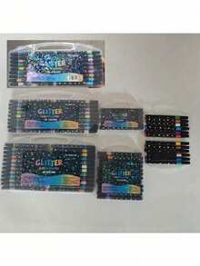 12/24/36/48/60pcs Set New Solid Color Glitter Pens, Handwriting Brush Pens With Thick & Soft Tips, Non-Fading Pearlescent Glitter Pens, Colorful Highlighter Pens For Drawing, Christmas Doodle Pens, Christmas/New Year Gifts, Back To School Supplies, Office Stationery, Desk Accessories - Multicolor - View 11