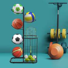 SENDERPICK Basketball Storage Rack - Black-61092248 - View 5