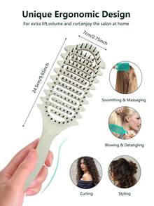 New Upgraded Curling Hair Styling Comb, With Bristles And Special Design For Curly Hair, Designed For Shaping And Styling Men And Women's Curly Hair, Reduces Pulling And Hair Separation. - Multicolor - View 8
