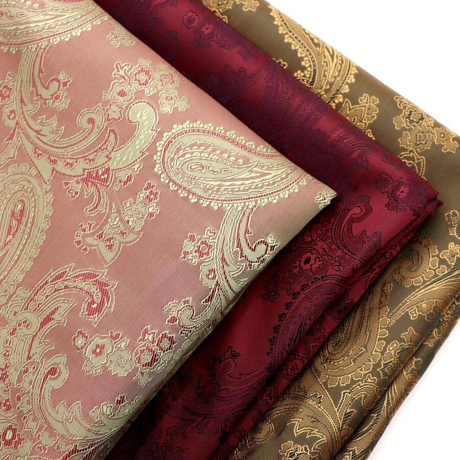 1pc Paisley Advanced Linen Satin Silky Soft Fabric 19.69x58.26inch 100% Polyester For Bridal, Wedding Decor, Crafts, Sewing, Ideal For DIY Bows,Tablecloths, Pillows, Bags, Drapes Curtains, And Crafts, Hand Wash Only, Sewing Supplies For Crafting - Multicolor - View 1