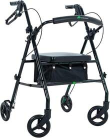 MEDICAL STORE Andadera Con Rueda De 6 Pulgada Rollator Andador De Acero Equipo De Rehabilitación Para Adultos Mayores Andador Rodante Para Personas Mayores Con Frenos De  Andador Plegable Para Apoyar A Una Persona Soporta hasta 135 Kg (Flama Verde) - Flama Verde - Ver 13