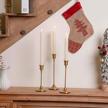 12pcs/6pcs/3pcs/Set Iron Taper Candle Holder,Decorative Candle Stand - Candlestick Holder For Wedding, Dinning, Party ,Fireplace Decor Candelabra Table Decor Pillar Candle Holder For Wedding,Home Decor, Holiday Party Decor,Festival Decor Home - Bronze - View 5