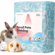 BUCATSTATE 70L Ropa De Cama para Hámster Y Pequeños Animales, 99% Libre De Polvo, Control De Olores, 3X Expansión, para Hámsteres, Cobayas, Conejos, Jerbos, Chinchillas (Blanco) - Blanco - Ver 11