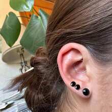 2个装，独特的0.5毫米增量，14G-00g舒适无痛单扩口玻璃耳扩，低过敏性身体穿刺锥形扩耳器，耳垂穿孔拉伸饰品 - 玻璃 - 查看 3